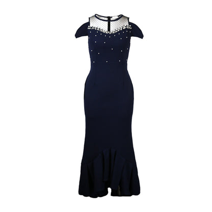 Round Neck Sexy See-through Mesh Stitching Women's Clothing