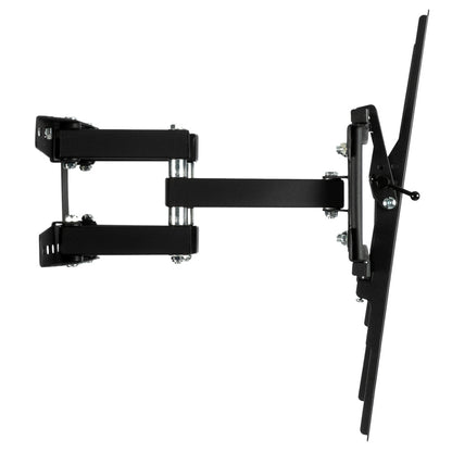 Black TV wall mount on a white background