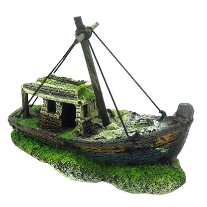 Pirate Ship Aquarium Ornament - Safe Resin Fish Tank Decor