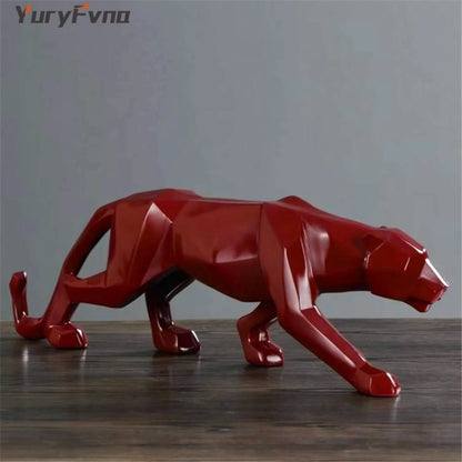 Modern Abstract Leopard Resin Statue for Home Decor