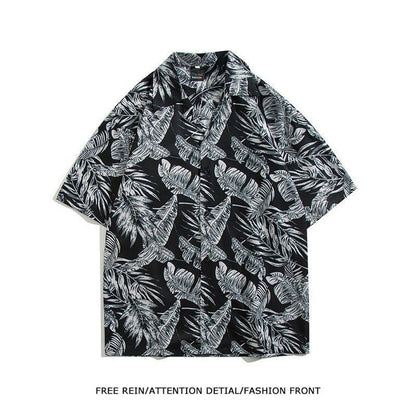 Men's Vintage Oil Painting Floral Short Sleeve Shirt