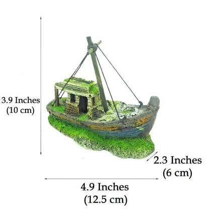 Pirate Ship Aquarium Ornament - Safe Resin Fish Tank Decor