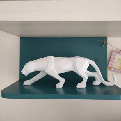 ERMAKOVA Geometric Panther Sculpture | Modern Resin Decor