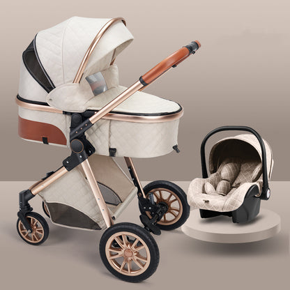 Lightweight Folding Two Way Shock Absorbing Newborn Baby Stroller