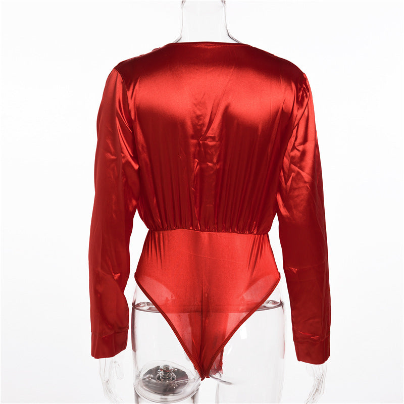 Mid-length Satin Shirt And Long-sleeved T-shirt