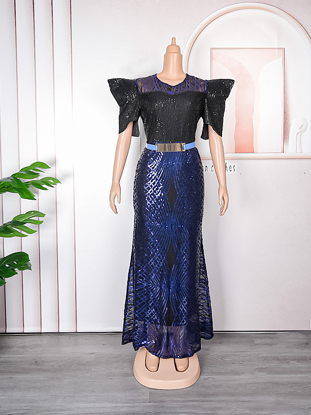 Sequined Christmas Women's Clothing Plus Size Dress