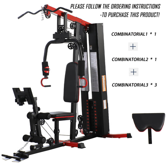 Gym machine with red and black design on a white background