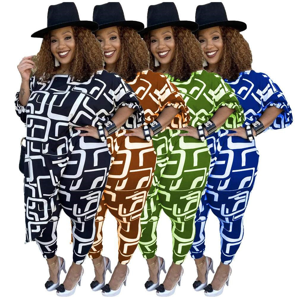Printing Large Fat Woman Fashion Casual Suit