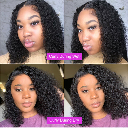 Brazilian Deep Water Wave Human Hair Wig - 13x4 Lace Front Bob