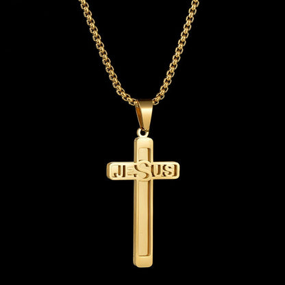 Fashion And Personalized DIY Titanium Steel Jewelry Cross Name Necklace