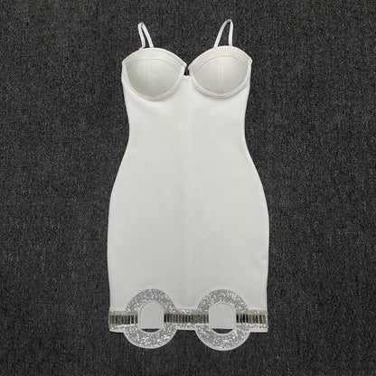 Women's Clothing Socialite Slim Fit Hip Spaghetti Straps Bandage Dress