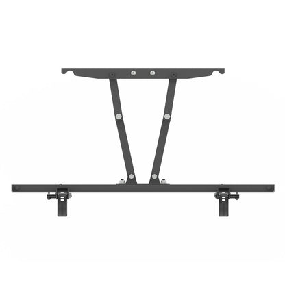 Black metal bracket on a white background