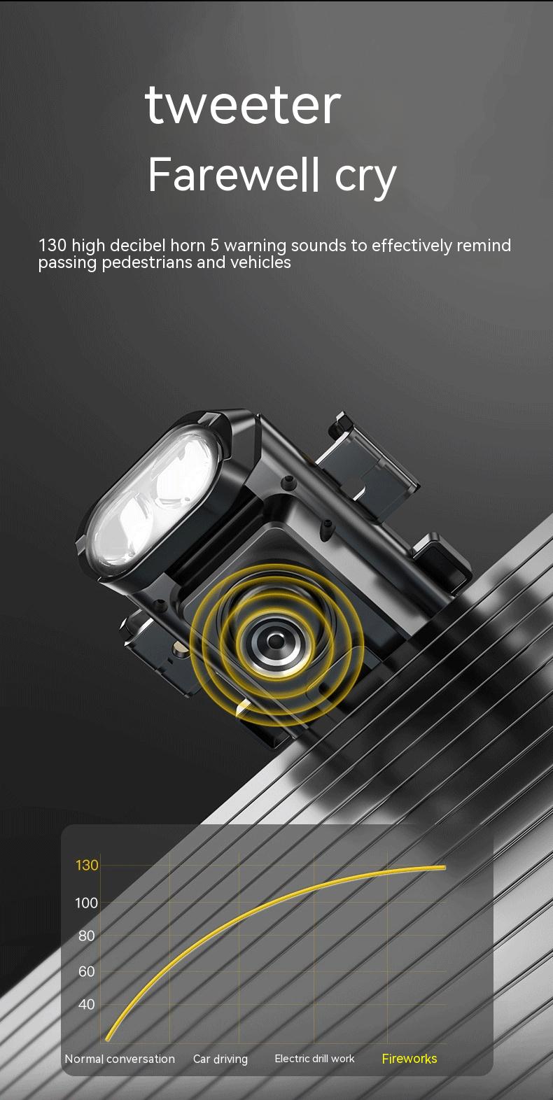 Rechargeable Mountain Bike Mobile Phone Bracket Horn Headlight Outdoor Riding Mobile Power Bicycle Equipment