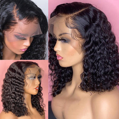 Brazilian Deep Water Wave Human Hair Wig - 13x4 Lace Front Bob