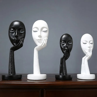 3D Abstract Resin Sculpture Set for Tabletop Decor
